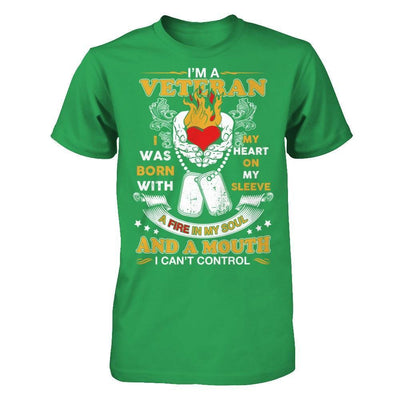 I'm A Veteran I Was Born With My Heart On My Sleeve T-Shirt & Hoodie | Teecentury.com