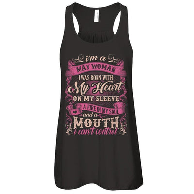 I Am A May Woman I Was Born With My Heart On My Sleeve T-Shirt & Tank Top | Teecentury.com