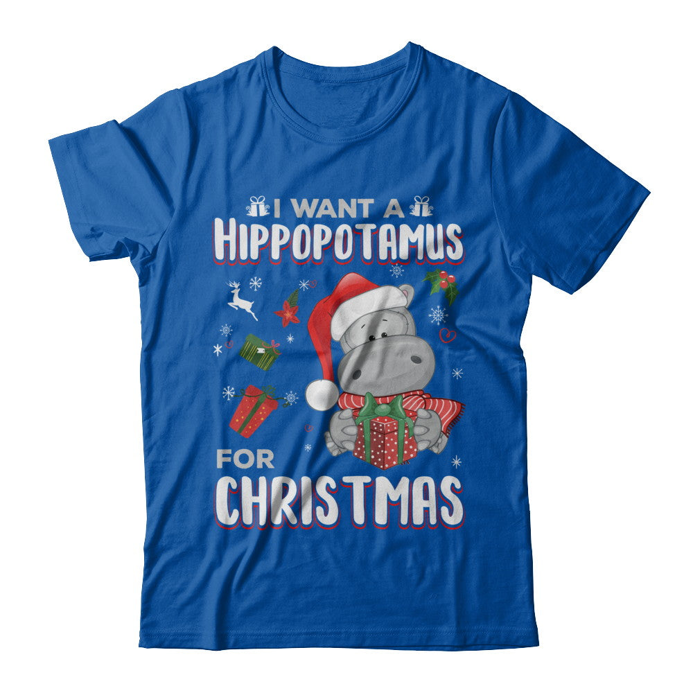 I Want A Hippopotamus For Christmas Hippo T-Shirt & Sweatshirt | Teecentury.com