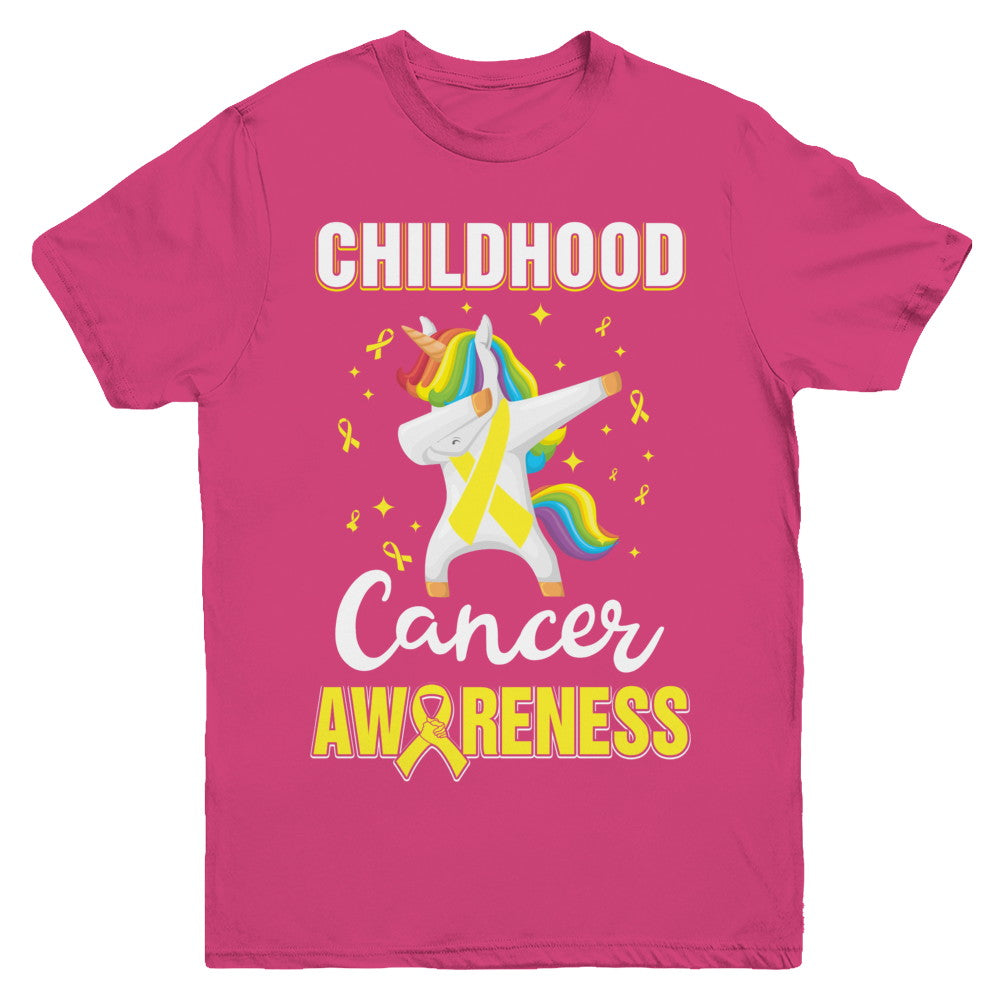 Inspirational Childhood Cancer Awareness Unicorn Support Youth Youth Shirt | Teecentury.com