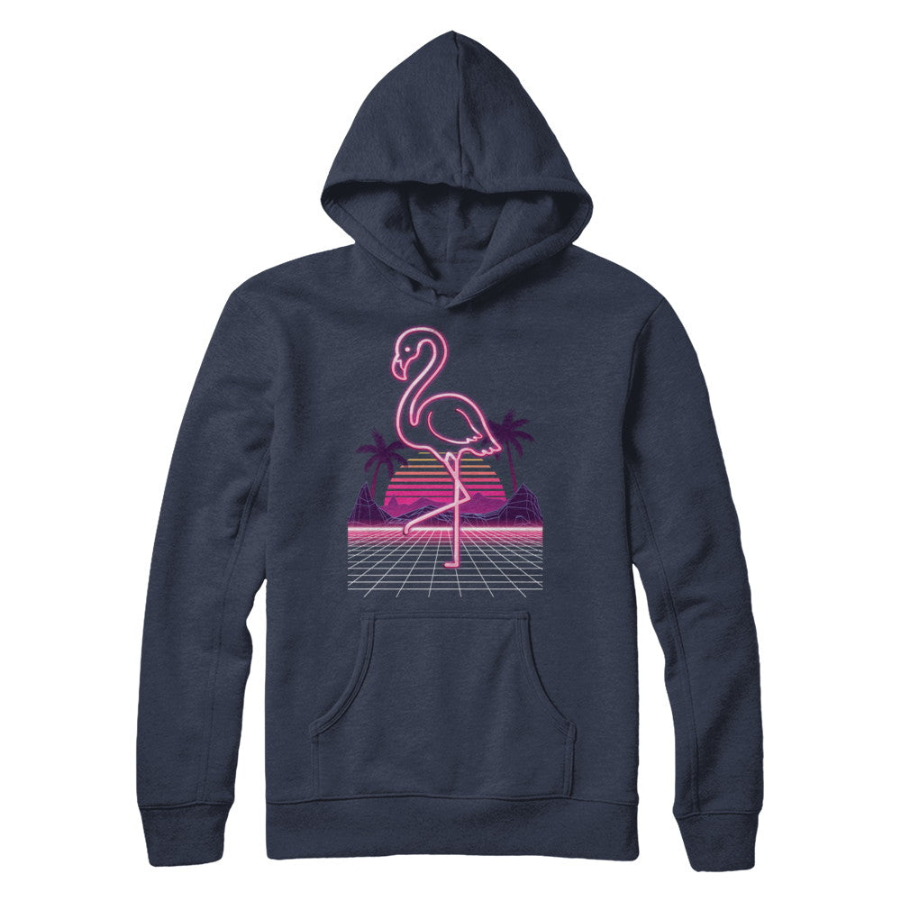 80s Retro Neon Sign Pink Flamingo Bird T-Shirt & Hoodie | Teecentury.com