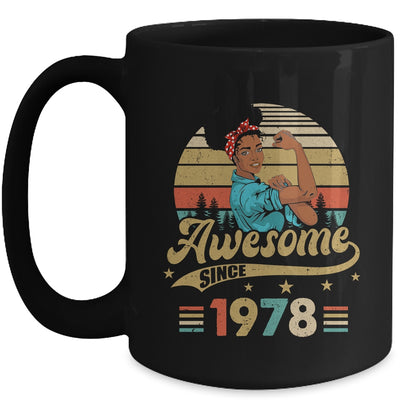 45 Year Old Awesome Since 1978 45th Birthday Black Women Mug | teecentury