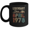 45 Years Old Legendary Since April 1978 45th Birthday Mug | teecentury