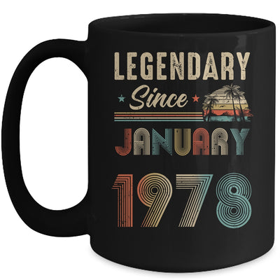 45 Years Old Legendary Since January 1978 45th Birthday Mug | teecentury