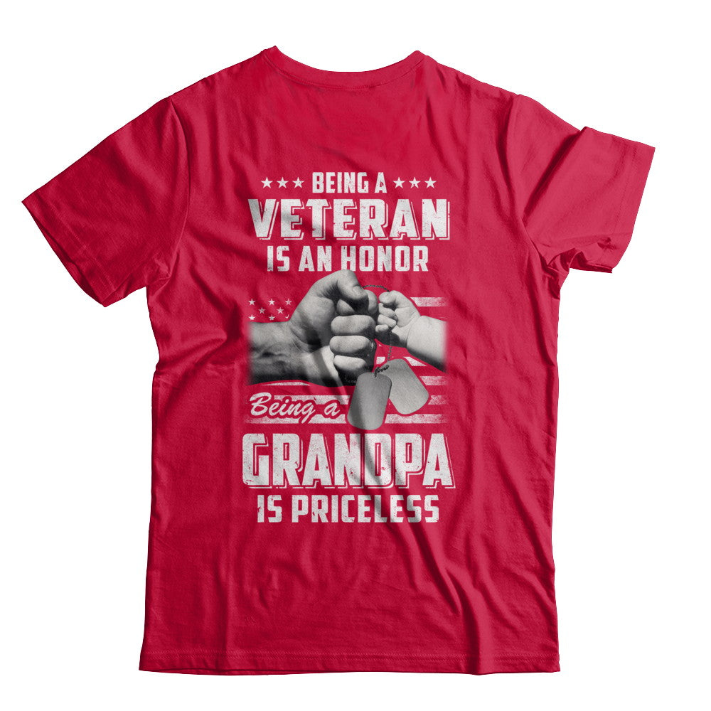 Being A Veteran Is An Honor Being A Grandpa Is Priceless T-Shirt & Hoodie | Teecentury.com