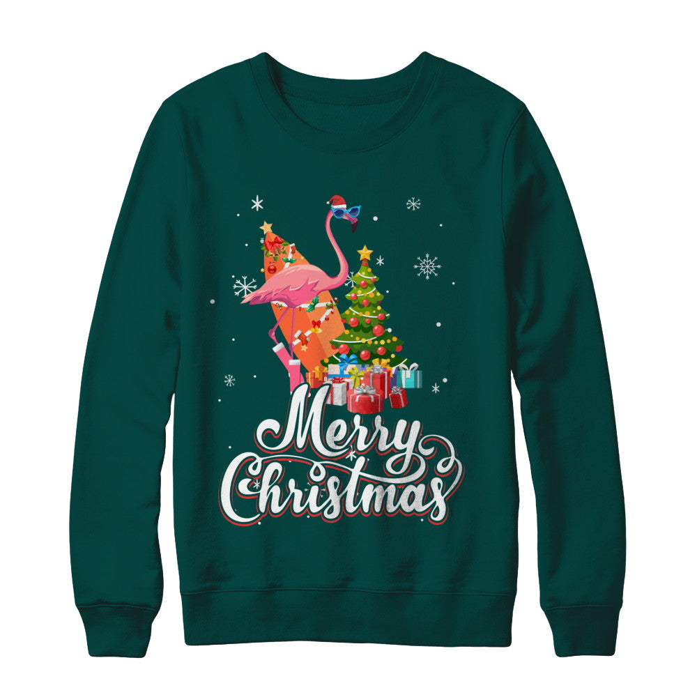 Flamingo Christmas Gift Merry Christmas Flamingo T-Shirt & Sweatshirt | Teecentury.com