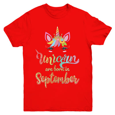 Cute Unicorns Are Born In September Birthday Gift Youth Youth Shirt | Teecentury.com