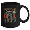 45th Birthday 45 Years Old Legendary Since April 1977 Mug Coffee Mug | Teecentury.com