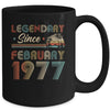 45th Birthday 45 Years Old Legendary Since February 1977 Mug Coffee Mug | Teecentury.com