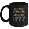 45th Birthday 45 Years Old Legendary Since January 1977 Mug Coffee Mug | Teecentury.com