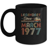 45th Birthday 45 Years Old Legendary Since March 1977 Mug Coffee Mug | Teecentury.com