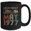 45th Birthday 45 Years Old Legendary Since May 1977 Mug Coffee Mug | Teecentury.com
