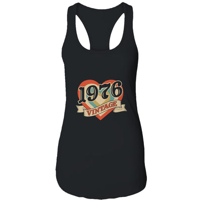 46th Birthday Gifts Classic Retro Heart Vintage 1976 T-Shirt & Tank Top | Teecentury.com