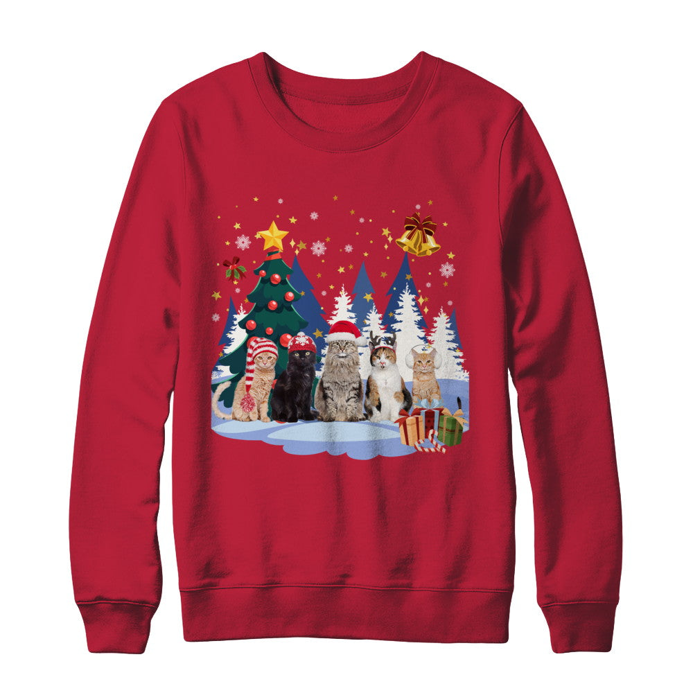 Cute Cats Claus Christmas T-Shirt & Sweatshirt | Teecentury.com