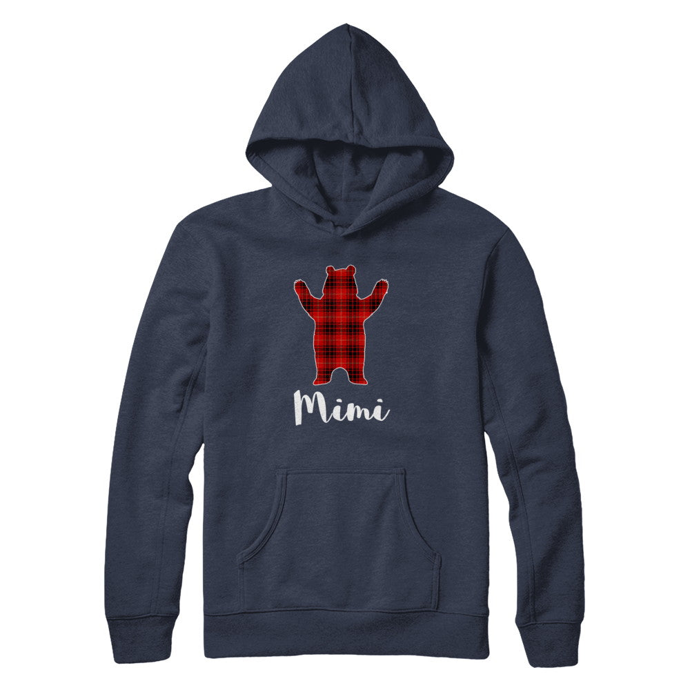 Red Mimi Bear Buffalo Plaid Family Christmas Pajamas T-Shirt & Sweatshirt | Teecentury.com