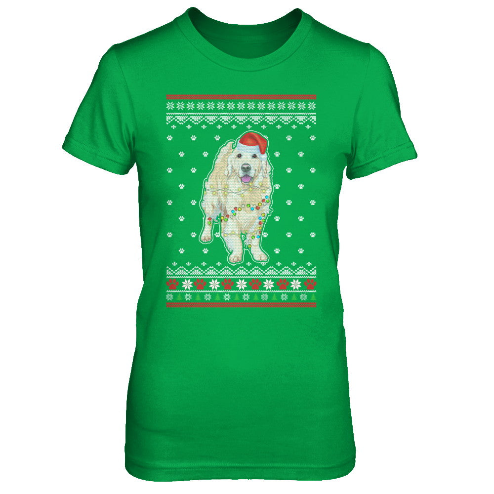 Golden Retriever Christmas Ugly Sweater Lights Dog Xmas Gift T-Shirt & Sweatshirt | Teecentury.com