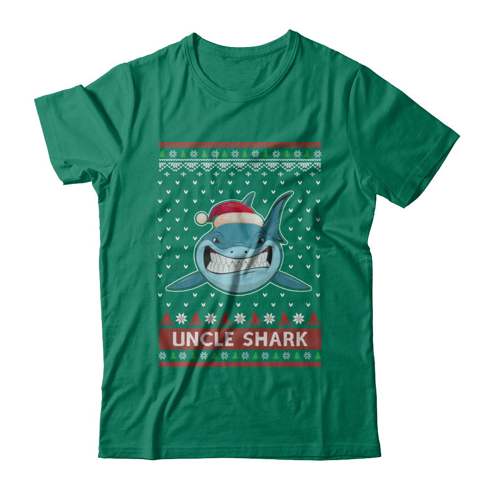 Santa Hat Uncle Shark Ugly Christmas Sweater T-Shirt & Sweatshirt | Teecentury.com
