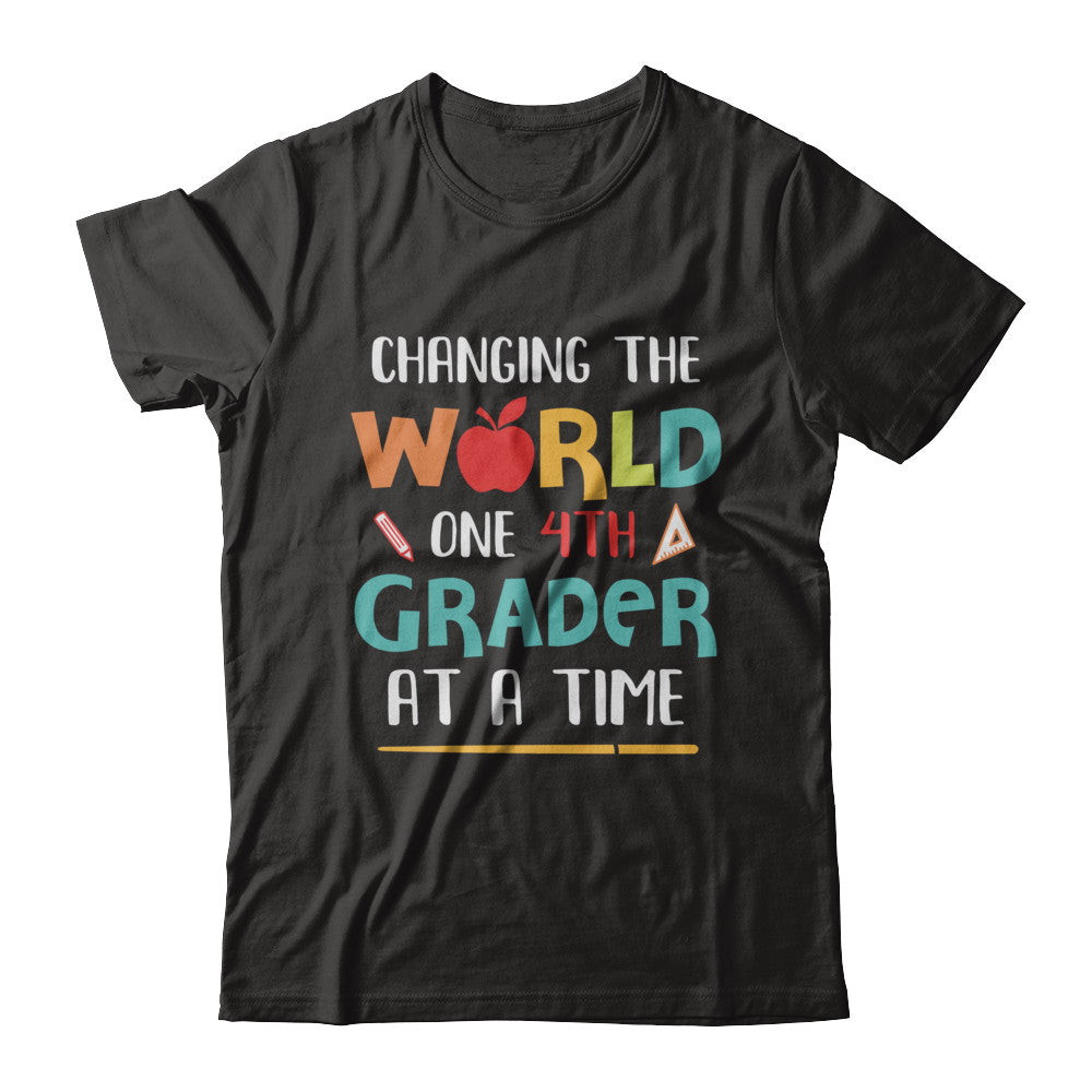 Changing The World One 4th Grader Back To School Teacher T-Shirt & Hoodie | Teecentury.com
