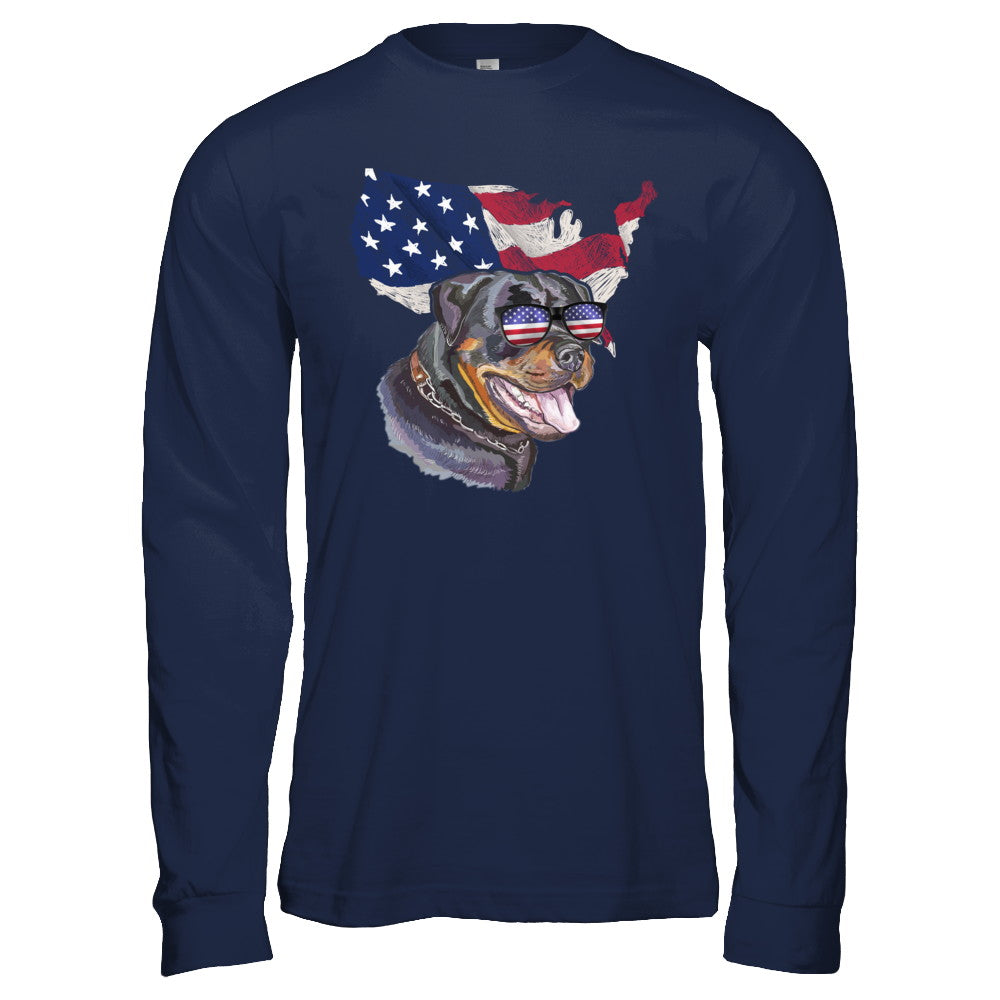 Funny Patriot Rottweiler Dog 4Th Of July American Flag T-Shirt & Hoodie | Teecentury.com