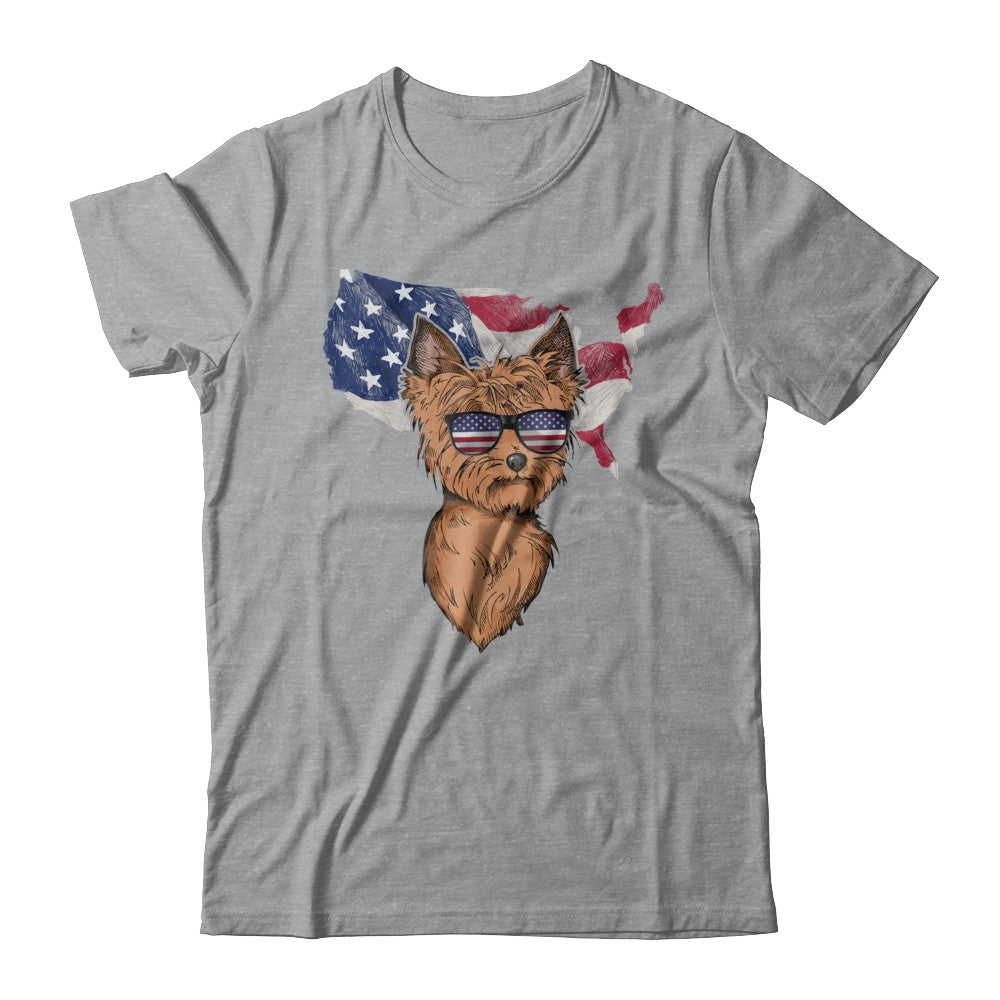 Funny Patriot Yorkie Dog 4Th Of July American Flag T-Shirt & Hoodie | Teecentury.com