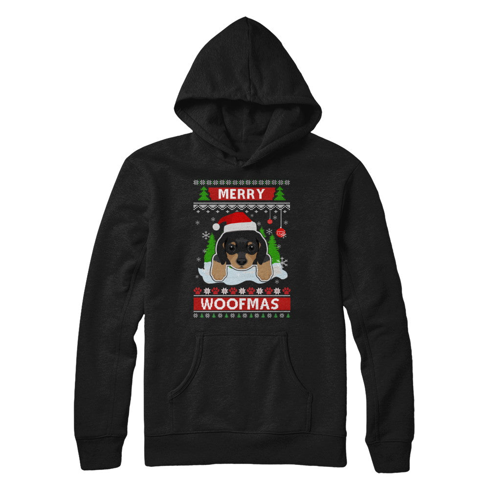 Dachshund Merry Woofmas Ugly Christmas Sweater T-Shirt & Sweatshirt | Teecentury.com