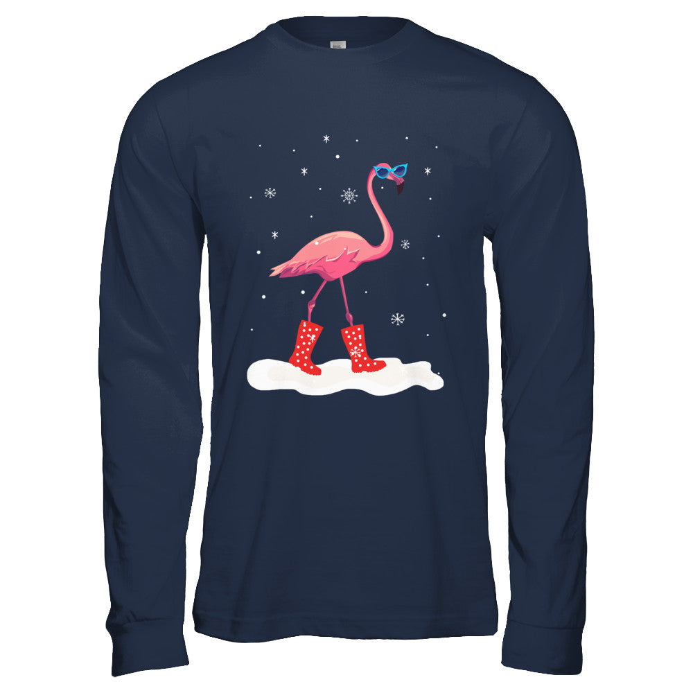 Flamingo With Rubber Boots Snow T-Shirt & Hoodie | Teecentury.com