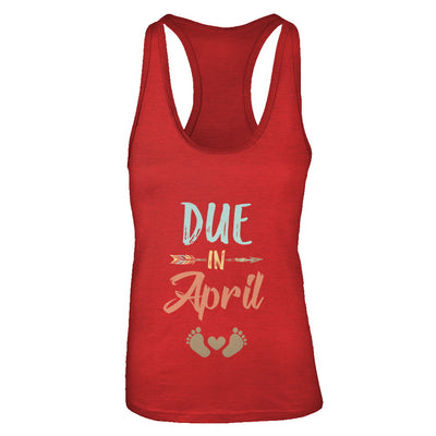 Due Date April 2022 Announcement Mommy Bump Pregnancy T-Shirt & Tank Top | Teecentury.com