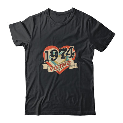 48th Birthday Gifts Classic Retro Heart Vintage 1974 T-Shirt & Tank Top | Teecentury.com