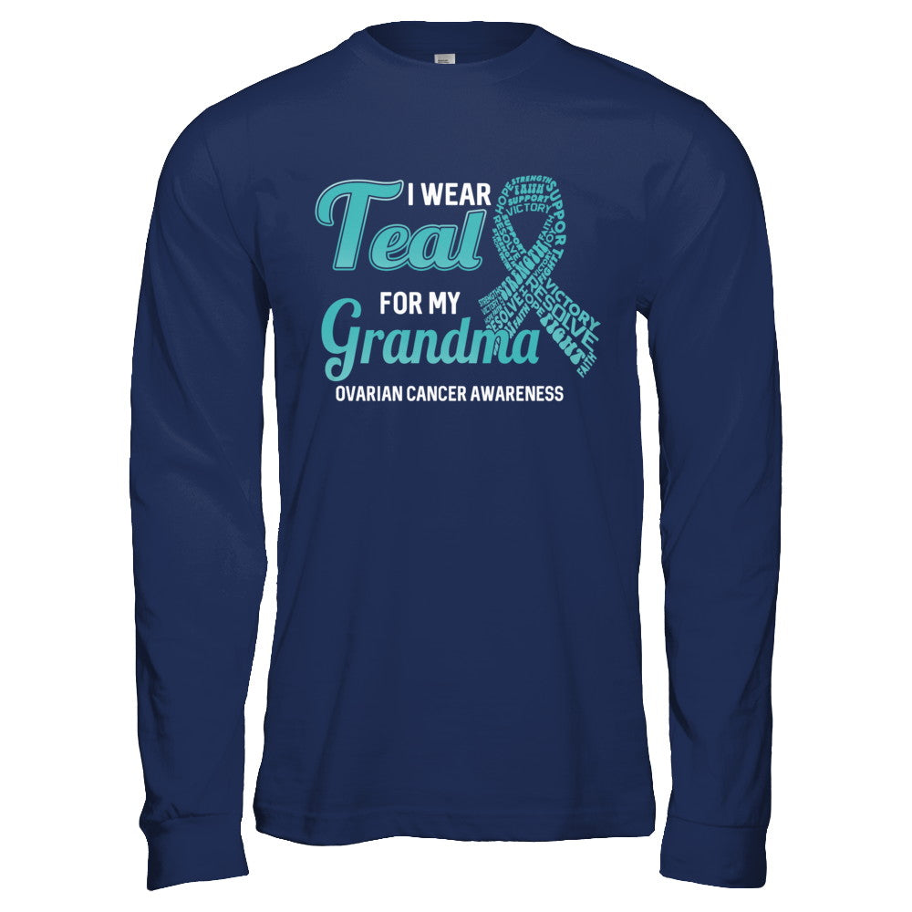 I Wear Teal For My Grandma Ovarian Cancer Awareness T-Shirt & Hoodie | Teecentury.com