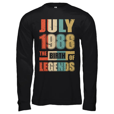 Vintage Retro July 1988 Birth Of Legends 34th Birthday T-Shirt & Hoodie | Teecentury.com