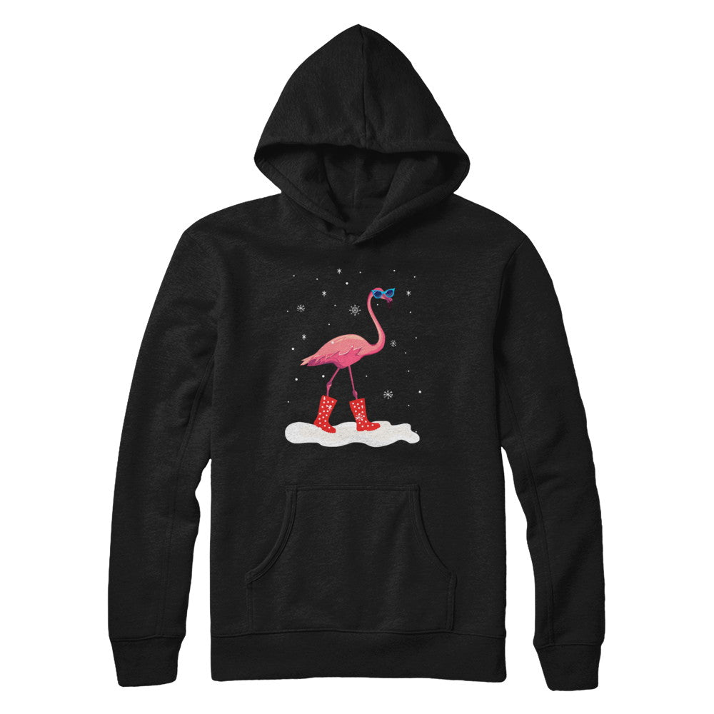 Flamingo With Rubber Boots Snow T-Shirt & Hoodie | Teecentury.com