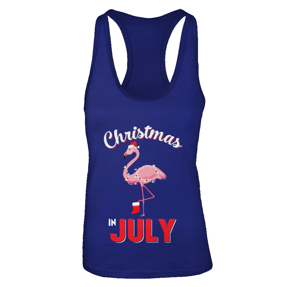 Funny Party X-Mas Flamingo Christmas In July T-Shirt & Tank Top | Teecentury.com