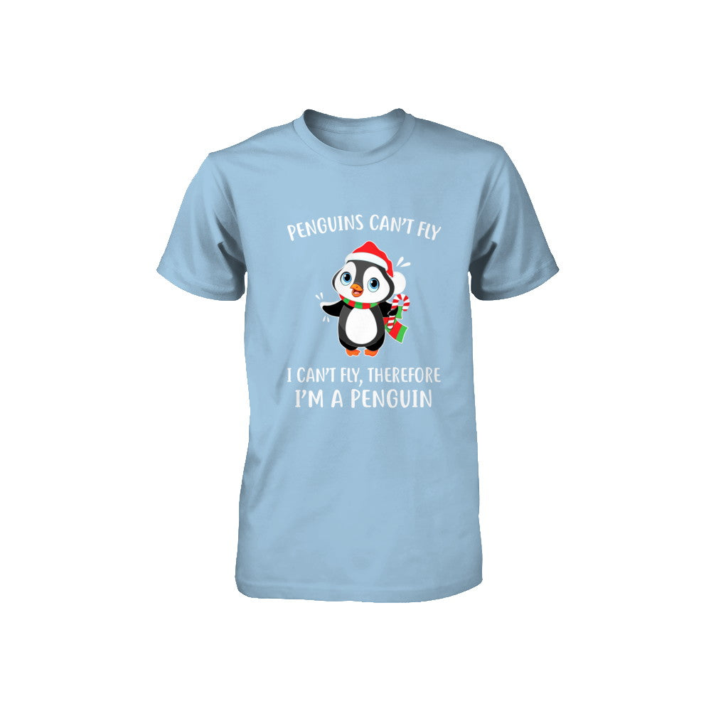 Funny Penguin I Can't Fly Christmas Gift Youth Youth Shirt | Teecentury.com