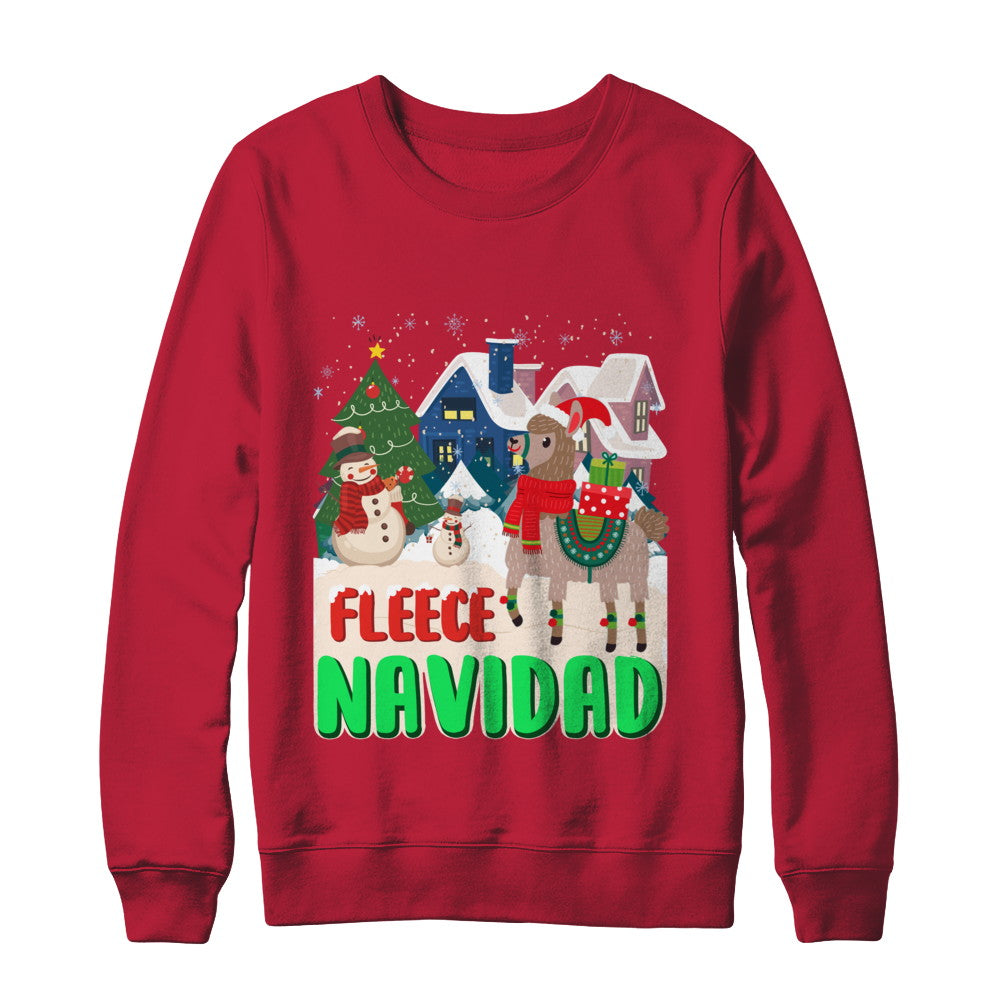 Fleece Navidad Llama Christmas Gifts Spanish T-Shirt & Sweatshirt | Teecentury.com