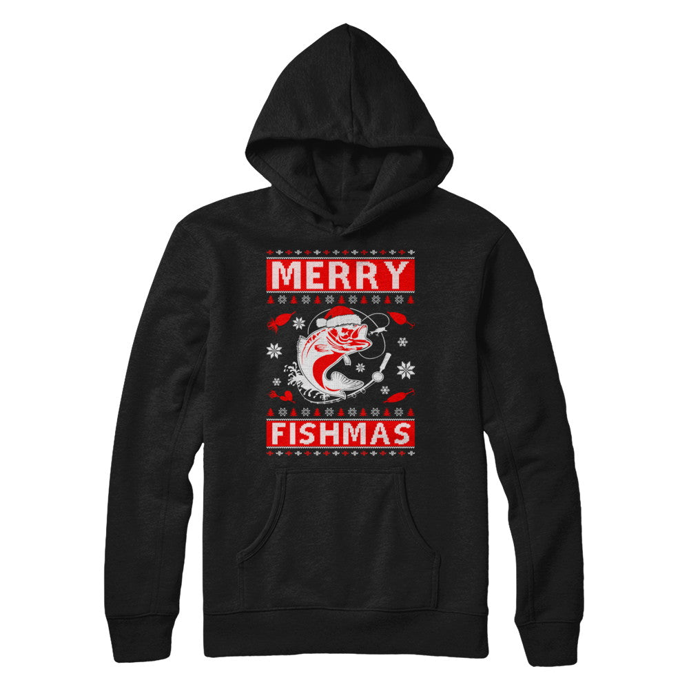 Merry Fishmas Fishing Fish Christmas Sweater T-Shirt & Sweatshirt | Teecentury.com