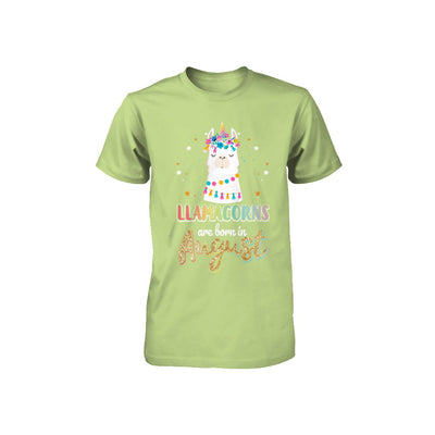 Llama Unicorn Llamacorns Born In August Birthday Gift Youth Youth Shirt | Teecentury.com