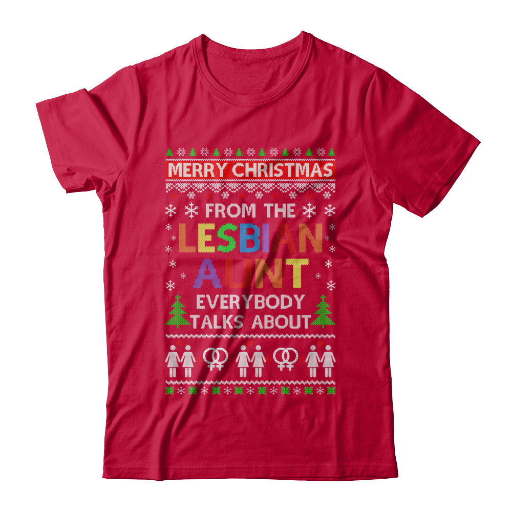 LGBT Merry Christmas From Lesbian Aunt Ugly Christmas Sweater T-Shirt & Sweatshirt | Teecentury.com