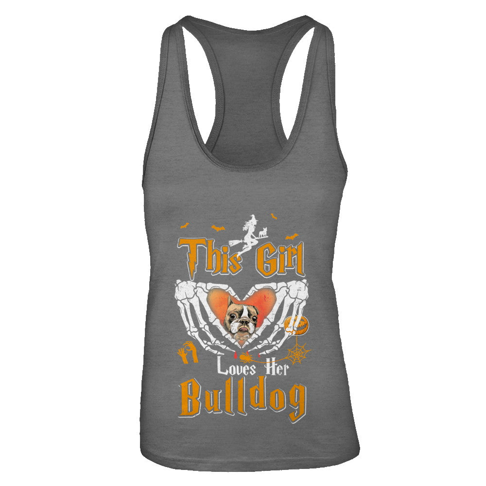 This Girl Love Her Dog Bulldog Halloween T-Shirt & Tank Top | Teecentury.com