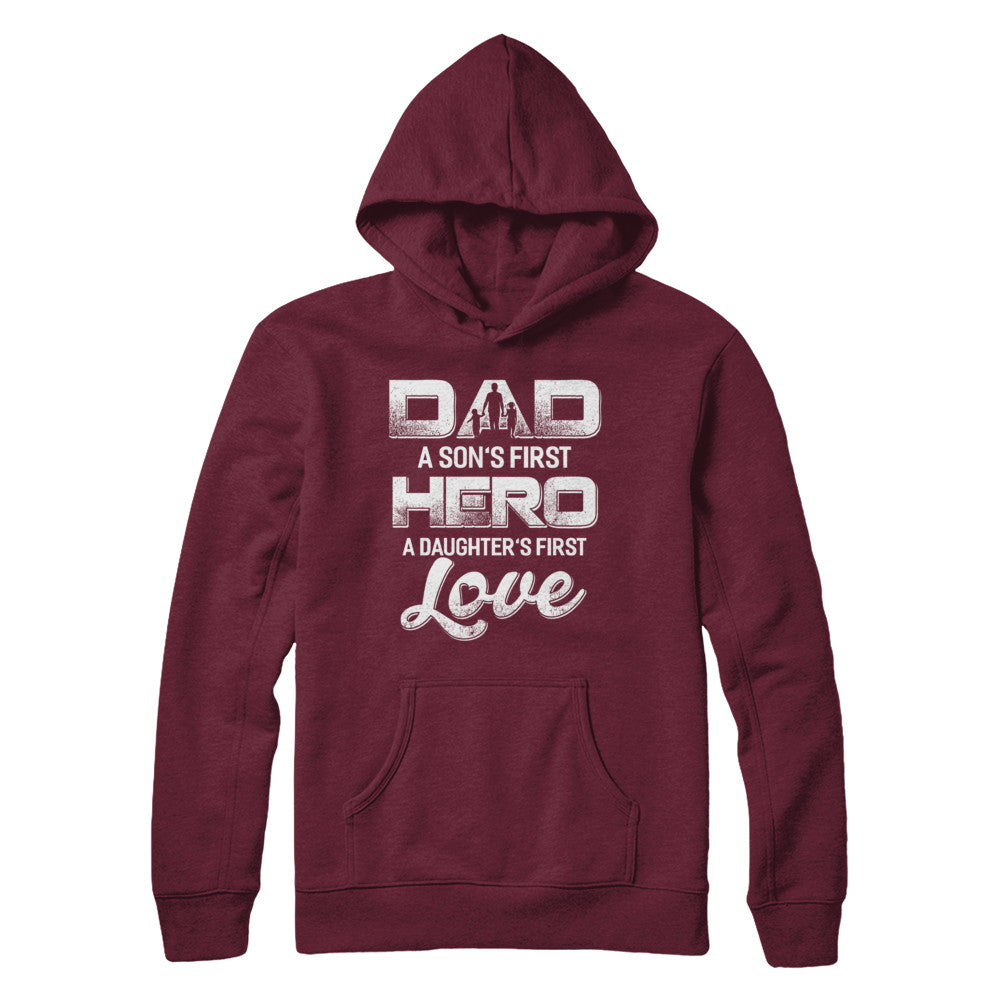 Dad A Sons First Hero A Daughters First Love Fathers Day Gift T-Shirt & Hoodie | Teecentury.com