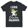 Inspirational Lung Cancer Awareness Unicorn Support Youth Youth Shirt | Teecentury.com