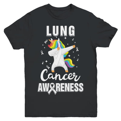 Inspirational Lung Cancer Awareness Unicorn Support Youth Youth Shirt | Teecentury.com