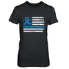 Blue Ribbon Colon Cancer Awareness US Flag T-Shirt & Hoodie | Teecentury.com