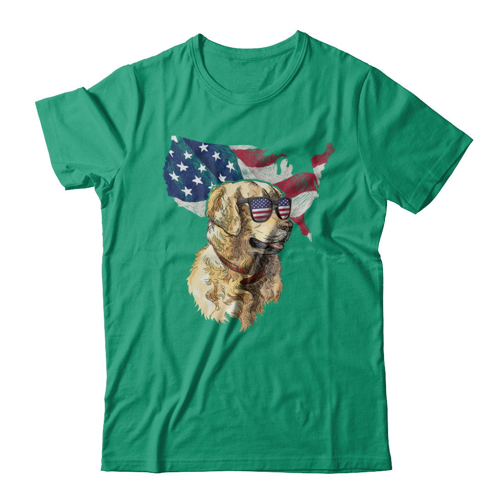 Funny Patriot Golden Retriever Dog 4Th Of July American Flag T-Shirt & Hoodie | Teecentury.com