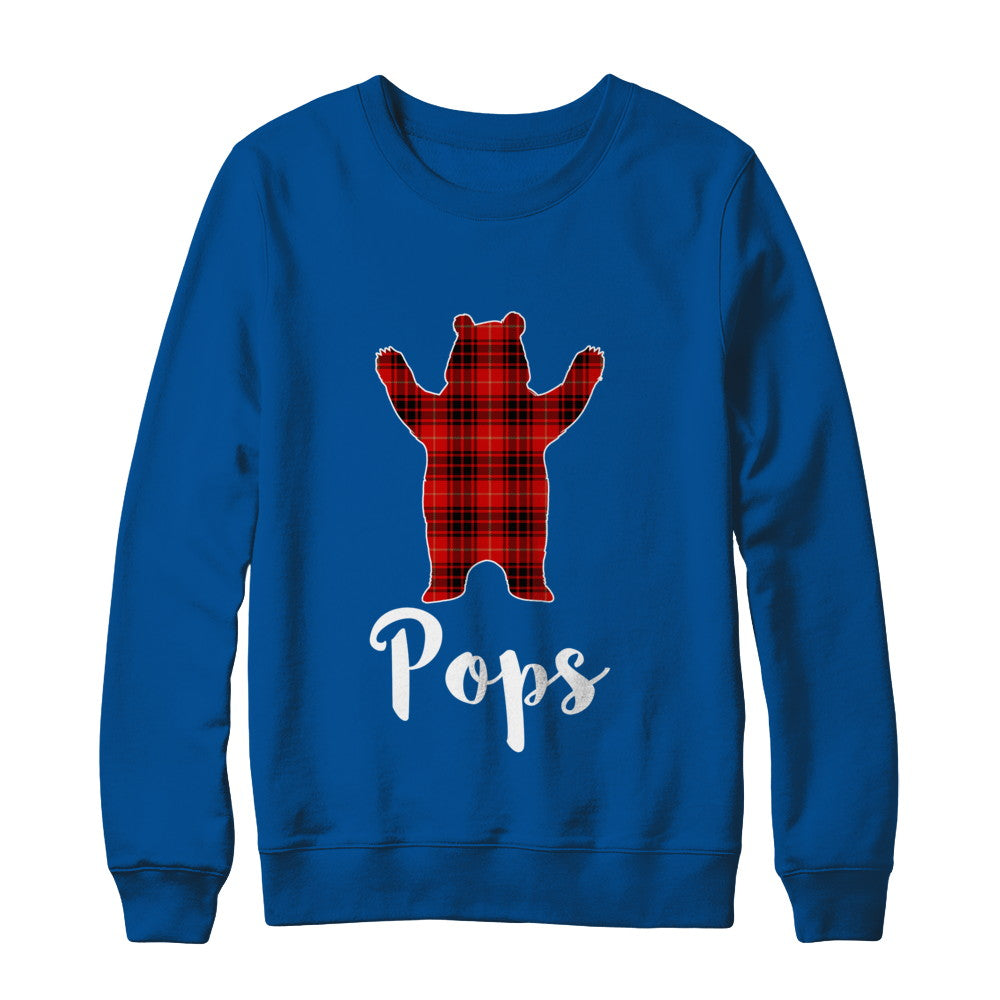 Red Pops Bear Buffalo Plaid Family Christmas Pajamas T-Shirt & Sweatshirt | Teecentury.com