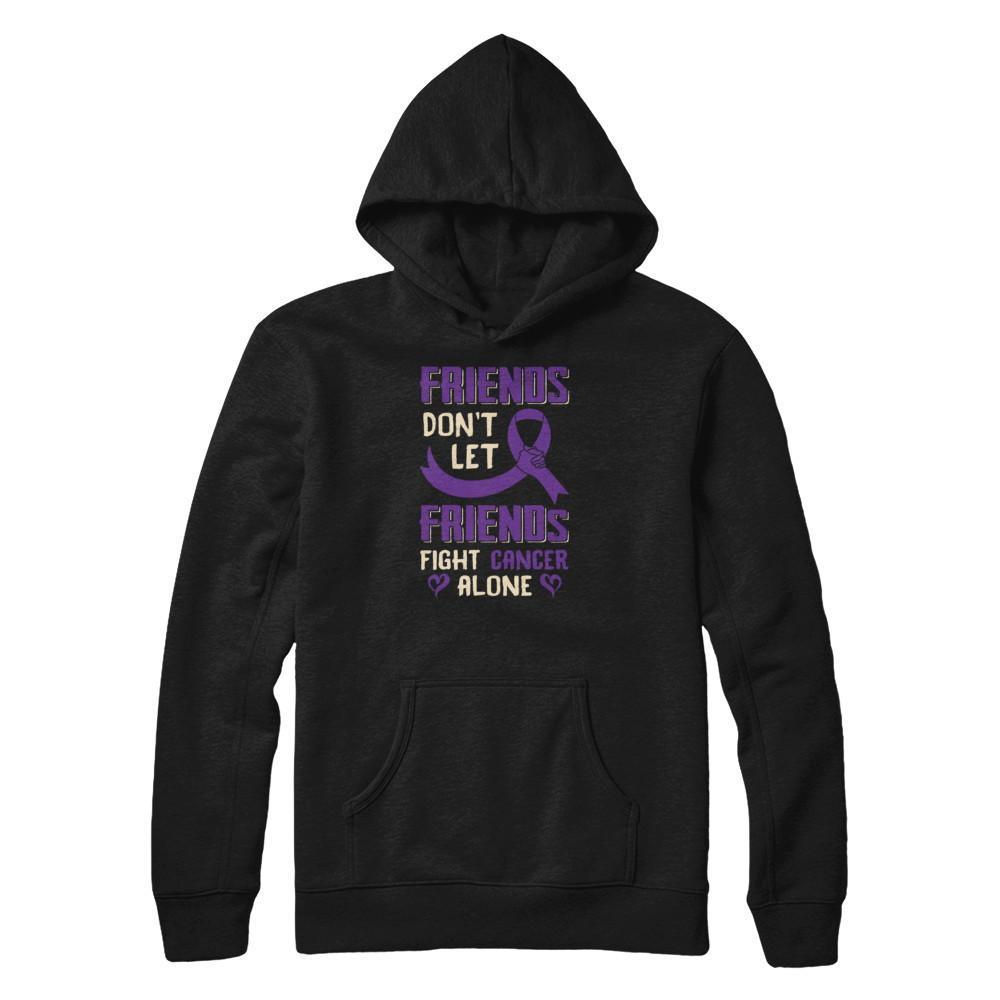 Friends Don't Let Friends Fight Cancer Alone Purple Violet Awareness T-Shirt & Tank Top | Teecentury.com