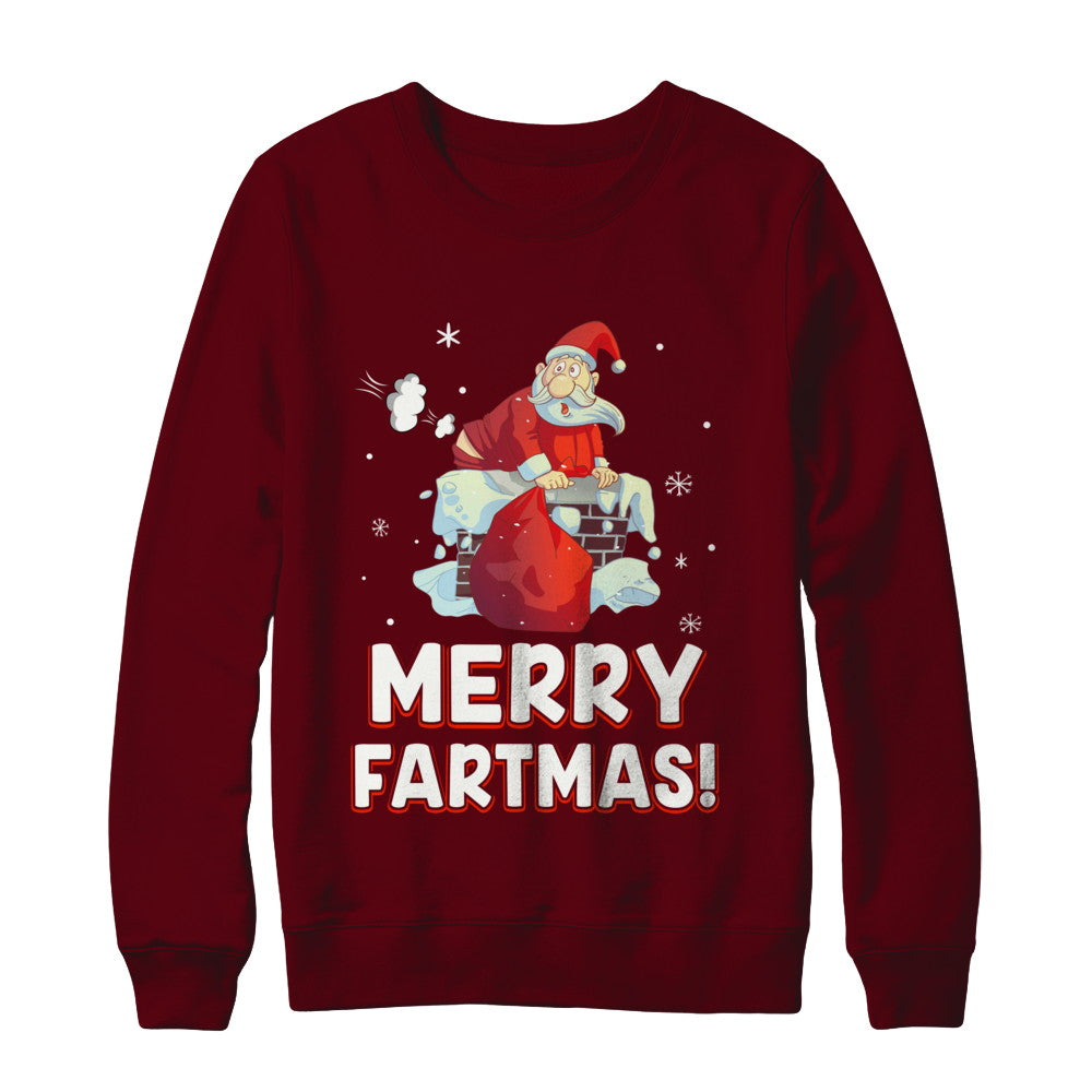 Funny Merry Fartmas Santa Claus Farting Christmas T-Shirt & Sweatshirt | Teecentury.com