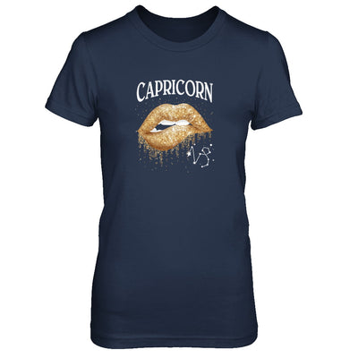 Capricorn Zodiac December January Birthday Gift Golden Lipstick T-Shirt & Tank Top | Teecentury.com