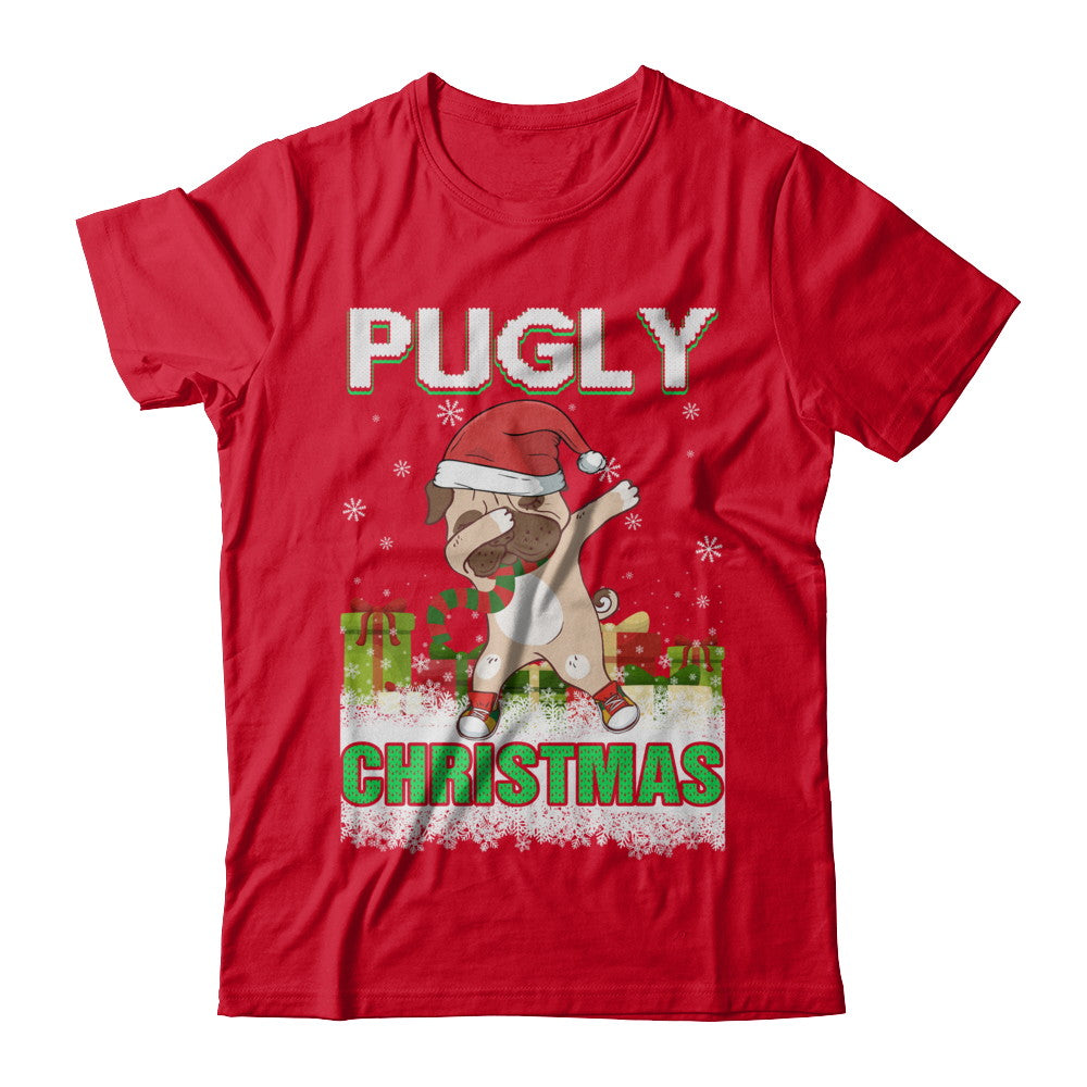 Dabbing Pug Claus Pugly Christmas Ugly Sweater Christmas T-Shirt & Sweatshirt | Teecentury.com