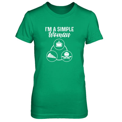 I'm A Simple Woman Coffee Pizza Baseball T-Shirt & Tank Top | Teecentury.com