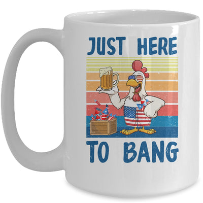 4Th Of July Just Here To Bang USA Flag Chicken Beer Mug Coffee Mug | Teecentury.com